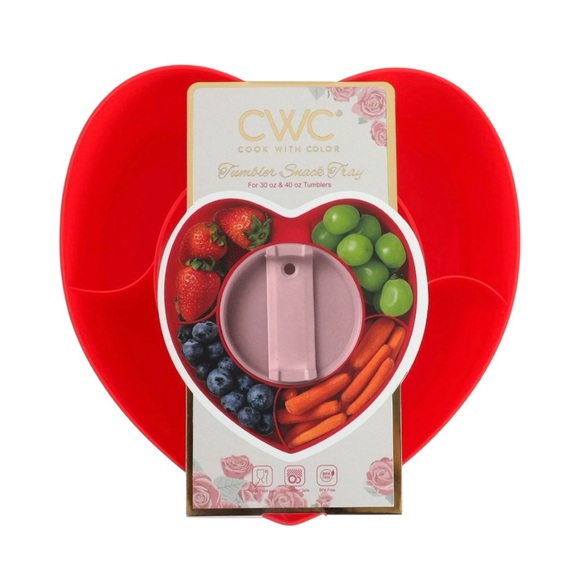 CWC Other - Cook With Color Red Heart-Shaped Tumbler Snack Tray